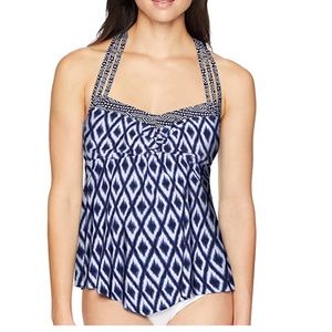 Coastal Blue Plus Size Control Tankini Top